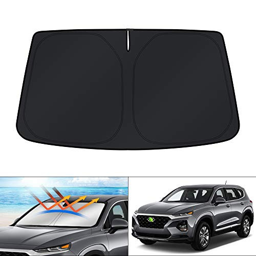 KUST Windshield Sun Shade for Hyundai Santa Fe SUV 2013-2018 Sunshade Foldable Sun Visor Protector Blocks UV Rays Keep Your Car Cooler