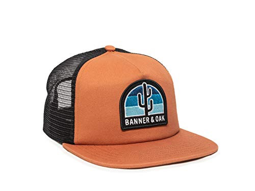 Switchback Embroidered Scout Patch Hat - Adjustable Baseball Cap wPlastic Snapback Closure Orange