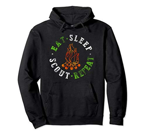 Eat Sleep Scout Repeat Distressed Scouting Lover Hoodie