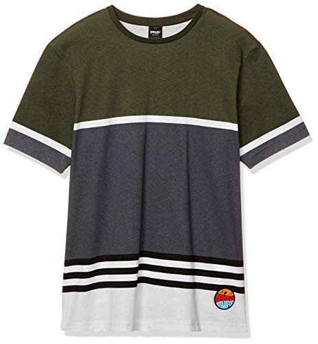 Oakley Mens Striped 1975 Ss Tee Dark Brush Color Block L