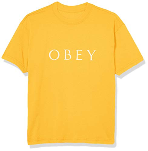 Obey Mens SS Sustainable Novel 2 TEE Yellow Small