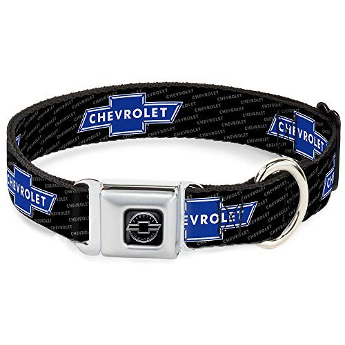 Buckle-Down Seatbelt Buckle Dog Collar - Chevy Bowtie wText - 1_5 Wide - Fits 16-23 Neck - Medium