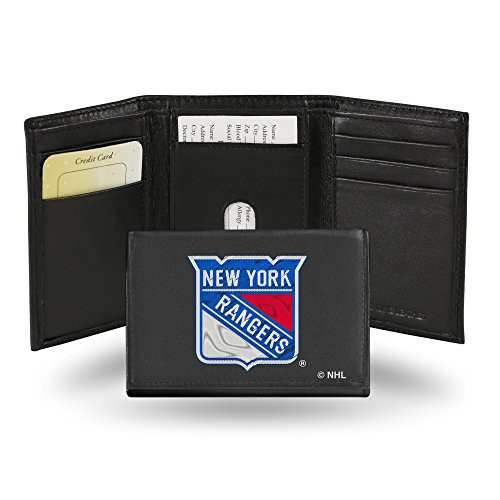 NHL Rico Industries Embroidered Leather Trifold Wallet New York Rangers