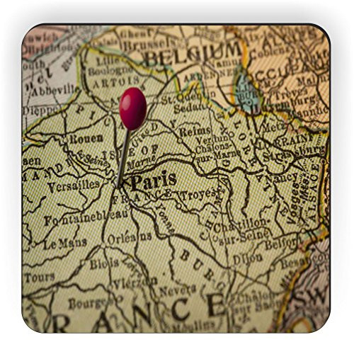 Rikki Knight Paris and France Vintage Map Design Square Fridge Magnet