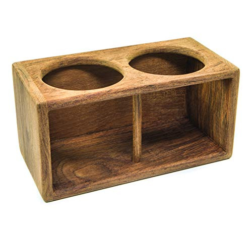 Whitecap 62610 Teak Two-Drink Rack