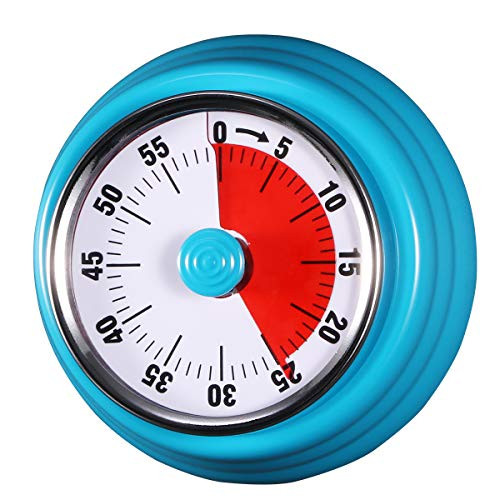 AIMILAR Magnetic Mechanical Timer 60 Minute Visual Kitchen Countdown Timer With Alarm for Cooking Baking Sports Kid (Blue)