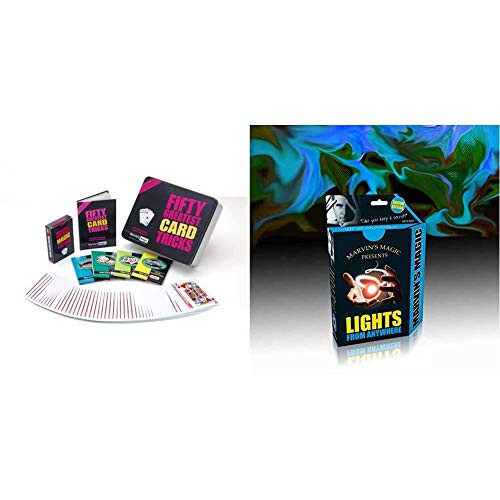 Marvins Magic Fifty Greatest Card Magic Tricks Set for Children and Adults Card Tricks with Close up Magic and Mind Reading Tricks   Lights from Anywhere Magic Trick Set Magical Lights - Junior