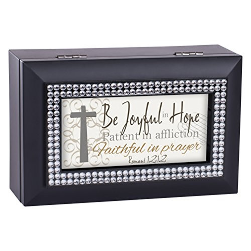 Cottage Garden Be Joyful Hope Patient Faithful Jeweled Black Petite Music Box Plays Amazing Grace Cottage Garden Be Joyful Hope Patient Faithful Jeweled Black Petite Music Box Plays Amazing Grace