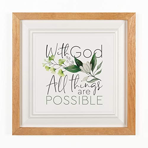 P_ Graham Dunn All Things are Possible Floral White 12_5 x 12_5 Pine Wood Framed Art Sign