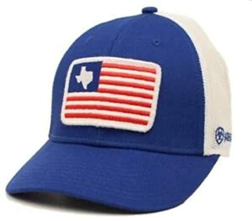 ARIAT Mens Hat Baseball Cap Mesh Snap Back Texas Flag Patch Blue A300009127