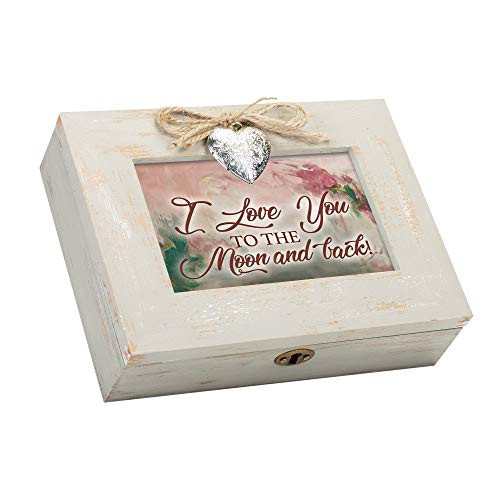 Cottage Garden I Love You to The Moon and Back Wood Distressed Locket Music Box Plays You Light Up My Life Cottage Garden I Love You to The Moon and Back Wood Distressed Locket Music Box Plays You Light Up My Life