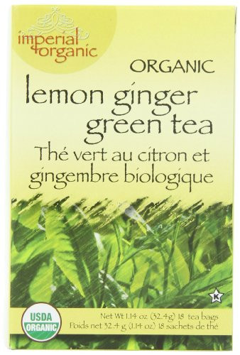 Uncle Lees Imperial Organic Tea - Green Lemon Ginger 18-Count Pack of 4