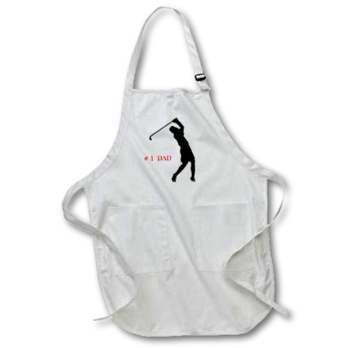 3dRose apr-19979-4 Play Golf Dad Full Length Apron with Pockets 22 by 30-Inch Black