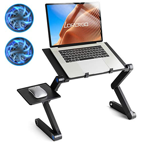 LORYERGO Adjustable Laptop Stand Foldable Laptop Riser with 2 CPU Cooling Fans Ergonomic Standing Desk Portable Laptop Desk on Bed Sofa Fits up to 15_6 Inch Laptops LORYERGO Adjustable Laptop Stand Foldable Laptop Riser with 2 CPU Cooling Fans Ergonomic Standing Desk Portable Laptop Desk on Bed Sofa Fits up to 15_6 Inch Laptops