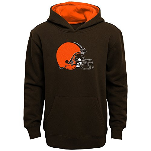 NFL by Outerstuff Boys Prime Pullover Fleece Hoodie Cleveland Browns Brown Suede Youth Large 14-16