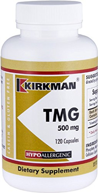Kirkman TMG 500 mg - Hypoallergenic 120 Vegetarian Capsules Trimethylglycine Gluten Free Casein Free Kirkman TMG 500 mg - Hypoallergenic 120 Vegetarian Capsules Trimethylglycine Gluten Free Casein Free