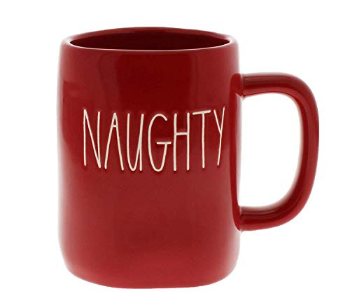 Rae Dunn By Magenta NAUGHTY And NICE double sided Ceramic LL Coffee Tea Mug