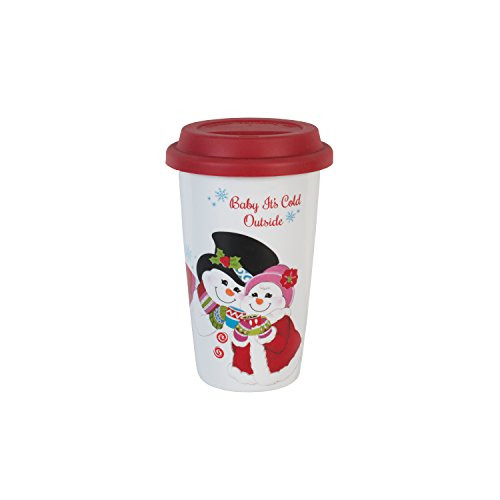 Fitz and Floyd 49-651 Flurry Folk Travel Coffee Mug