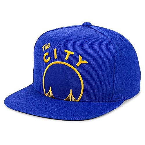 Mitchell   Ness Golden State Warriors Hardwood Classics Cropped Snapback Hat Adjustable Blue Yellow Cap