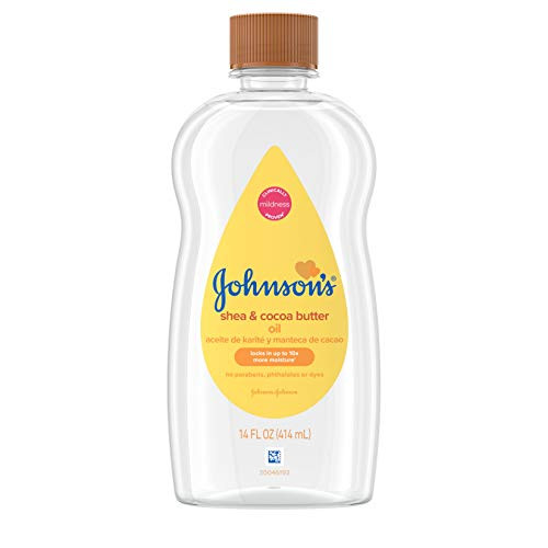 Johnsons Baby Oil Mineral Oil Enriched With Shea   Cocoa Butter to Prevent Moisture Loss Hypoallergenic 14 fl_ oz Pack of 6