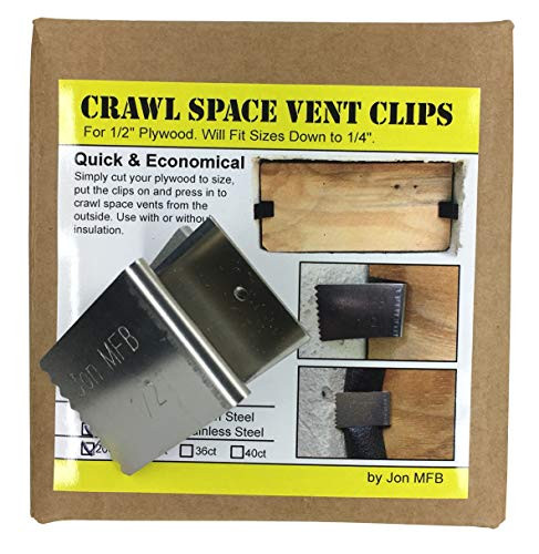Crawl Space   Foundation Vent Cover Clips Accommodates 10 Vents - Stainless Steel_