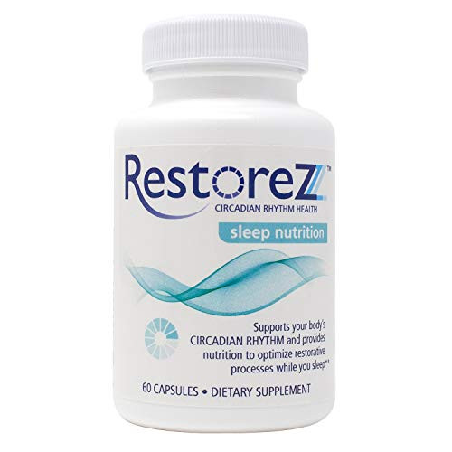 RestoreZ Sleep Nutrition 60 Capsules Natural Sleep Aid Supplement - Restore Restful Sleep and Circadian Balance - Non-Habit Forming Sleep Vitamins RestoreZ Sleep Nutrition 60 Capsules Natural Sleep Aid Supplement - Restore Restful Sleep and Circadian Balance - Non-Habit Forming Sleep Vitamins