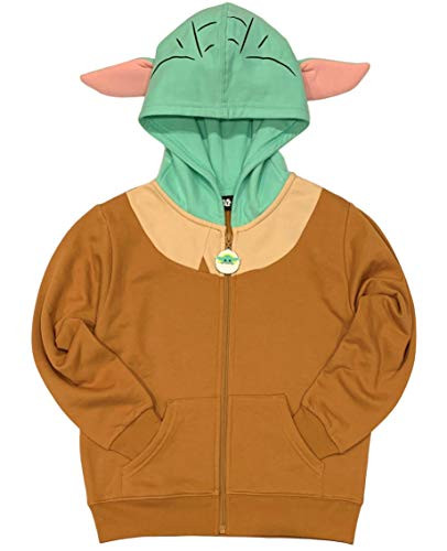 Star Wars The Mandalorian Boys Baby Yoda Costume Hoodie XL1416 TanGreen