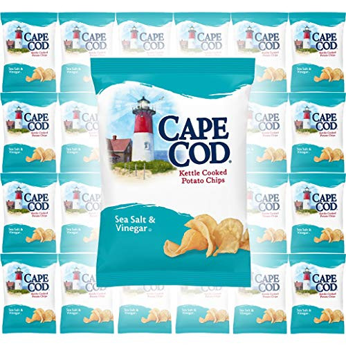 Cape Cod Sea Salt   Vinegar Kettle Cooked Potato Chips Gluten-Free 1_5oz Bag Pack of 24 Total of 36 Oz