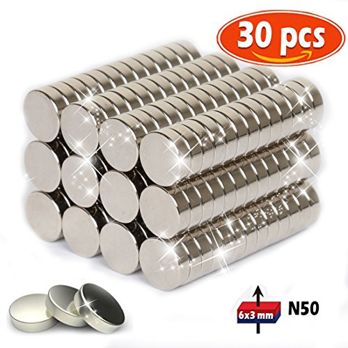 30 PCS Refrigerator Magnets Premium Brushed Nickel Fridge Magnets,Office Magnets,Whiteboard Magnets