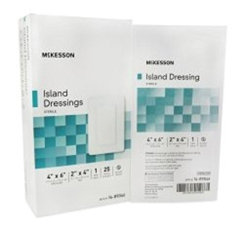 MCKESSON Adhesive Island Dressing McKesson PolypropyleneRayon 4 X 6 Rectangle White 16-89046 Sold Per Box