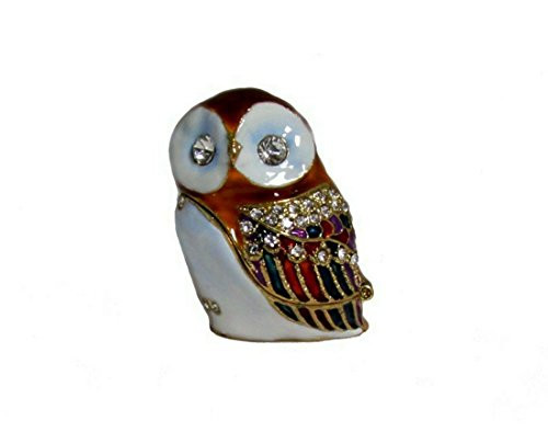 Sparkling Collectibles Pewter Barn Owl Figurine Box - Swarovski Crystals Trinket Keepsake Pill Box White 2_5 Sparkling Collectibles Pewter Barn Owl Figurine Box - Swarovski Crystals Trinket Keepsake Pill Box White 2_5