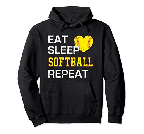 Softball Funny Gift Eat Sleep Softball Repeat Girls Softball Pullover Hoodie Softball Funny Gift Eat Sleep Softball Repeat Girls Softball Pullover Hoodie