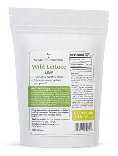 Florida Herbal Pharmacy ORGANICALLY Grown Wild Lettuce Lactuca Virosa Leaf 16 oz