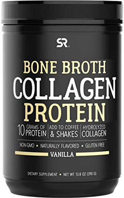 Bone Broth Collagen Protein Powder - 30 Servings Hydrolyzed Collagen Peptides 11g of Dairy-Free Protein Non-GMO Verified Gluten Free Vanilla Flavor Bone Broth Collagen Protein Powder - 30 Servings Hydrolyzed Collagen Peptides 11g of Dairy-Free Protein Non-GMO Verified Gluten Free Vanilla Flavor