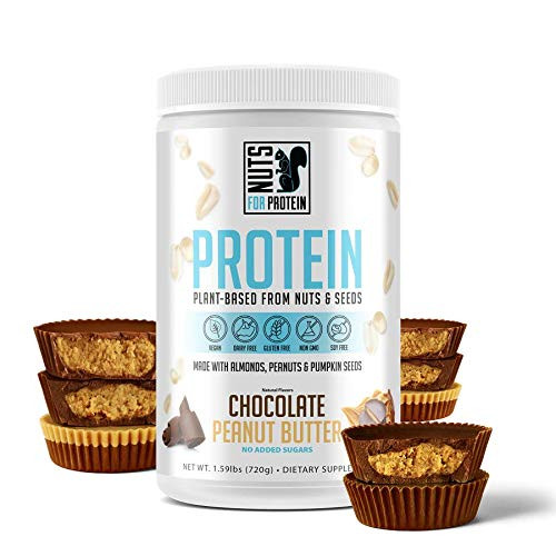 Nuts For Protein Nut and Seed Plant Based Vegan Protein Powder Chocolate Peanut Butter