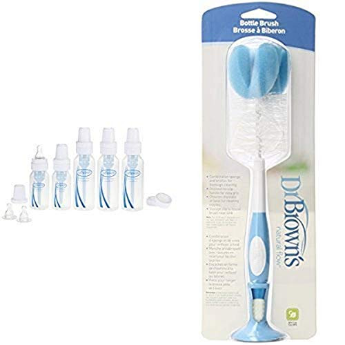 Dr_ Browns BPA Natural Flow Bottle Newborn Feeding Set Packaging may vary and Bottle Brush