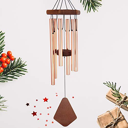 Howarmer Small Wind Chimes Outdoor 28 Inches Wind Chimes Outdoor Tuned Soothing Melody Memorial Wind Chimes for MomHousewarming Wind Chimes Outside Decoration_ Rose Gold Howarmer Small Wind Chimes Outdoor 28 Inches Wind Chimes Outdoor Tuned Soothing Melody Memorial Wind Chimes for MomHousewarming Wind Chimes Outside Decoration_ Rose Gold