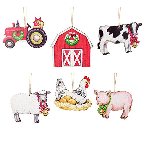Burton   Burton Ornament Countryside Christmas 6 Assorted