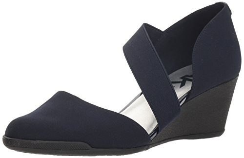 Anne Klein womens Tara Wedge Pump Navy 9_5 US
