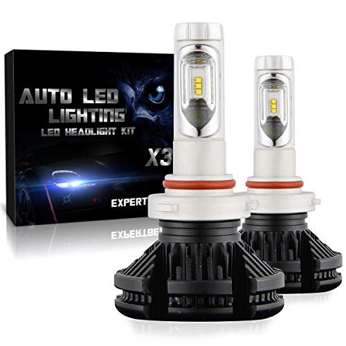 EXPERTBEAM LED Headlight Bulbs 9005HB3 High Beam Led Headlight Conversion Kit 8000Lm 6500K Cool White 12x ZES LED 5-Yr-Warranty