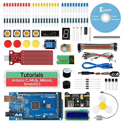 Keywish for Arduino mega 2560 Scratch Starter KitSuper Base Kit for ATmega328P with 15 Lessons Tutorial Compatible with Arduino IDE Mixly Scratch Mblock Graphical Programming