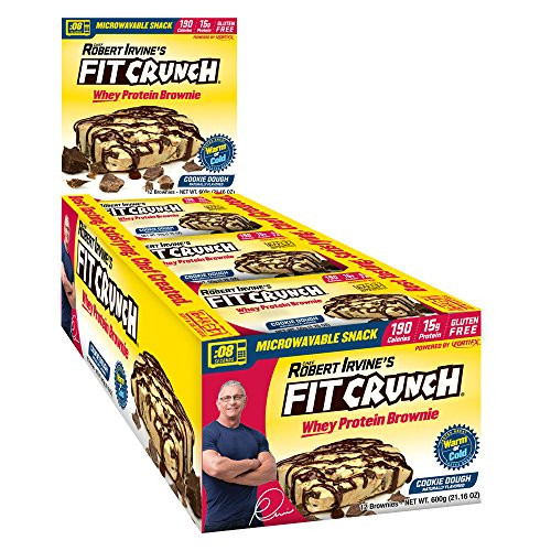 FIT Crunch Protein Brownies  Designed by Robert Irvine  Worlds Best Protein Brownie  190 Calories 15G of Protein   Soft Brownie Texture 12 Brownies Cookie Dough
