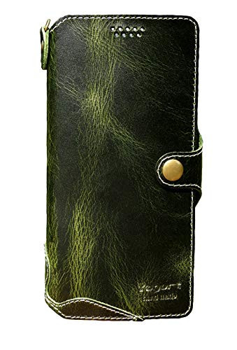 Yogurt Case for iPhone 12 Pro Max 6_7-inch Genuine Leather Wallet Cover Handmade Green