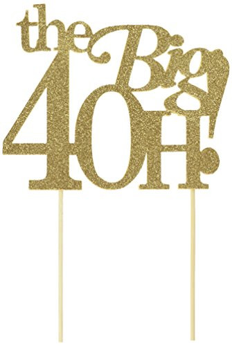 All About Details Gold The Big 4OH! Cake Topper