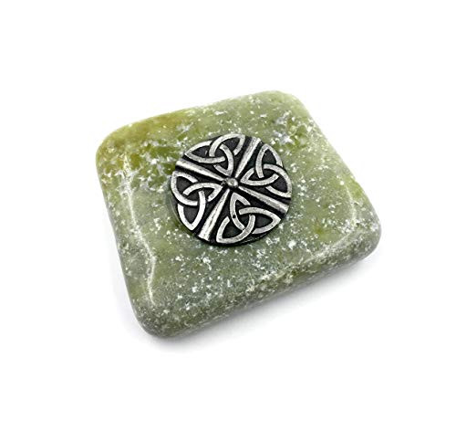 J_C_ Walsh and Sons Ltd and Mullingar Pewter Irish Connemara Marble Paperweight with 4 Trinities