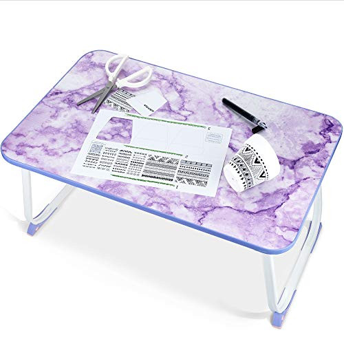 CHEFAN Purple Lap Desk- Bed Desk for Laptop and Writing- Bed Tray in Purple Marble Finish