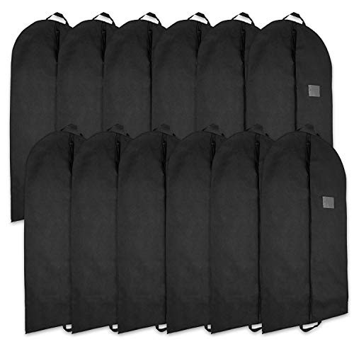 Blue Donuts Set of 12 Black Garment Bags 42 Inch Carry on Garment Bags for Men Hanging Garment Bags for Storage Garment Bags for Closet Garment Bags for Suits