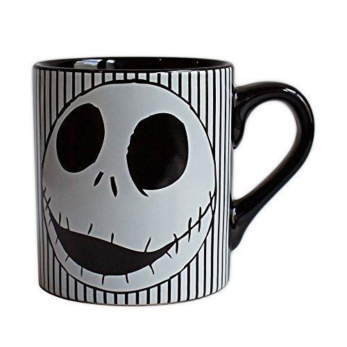 Silver Buffalo NB0232 Disney Nightmare Before Christmas Skull Stripes Ceramic Mug, 14-Ounces