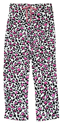 Heart Animal Heart Winter White Superminky Fleece Lounge Sleep Pants - X-Large
