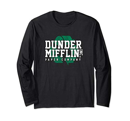 The Office Vintage Dunder Mifflin Paper Company With Recycle Long Sleeve T-Shirt The Office Vintage Dunder Mifflin Paper Company With Recycle Long Sleeve T-Shirt